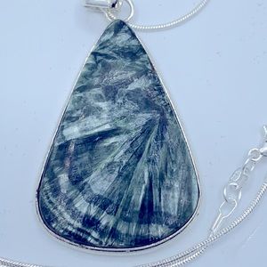 Seraphinite Pendant on Sterling Silver chain